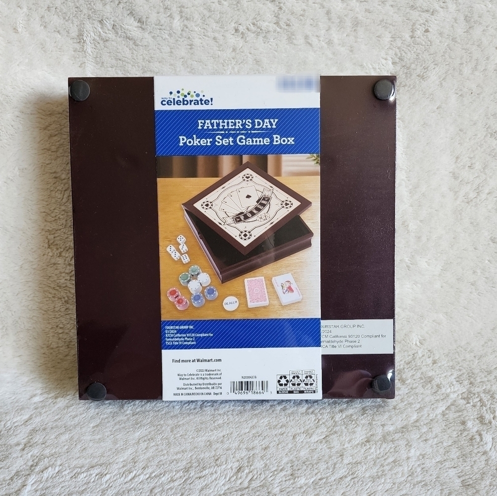 New Father's Day Poker Set Game Box: playing cards, 80 poker chips, 5 dice - Picture 5 of 5